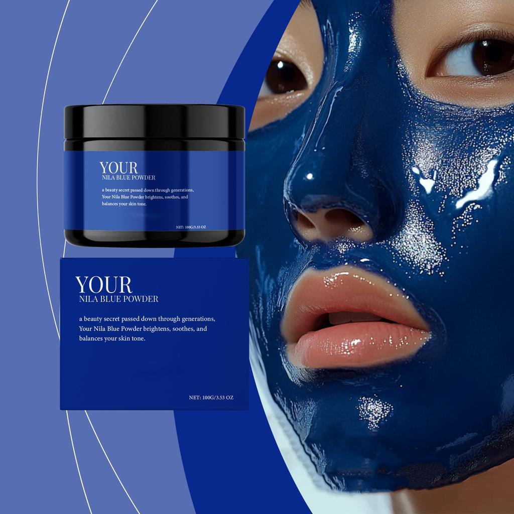 Nila Moroccan Blue Powder Facial Mask – Hydrating & Softening Skin (100g)