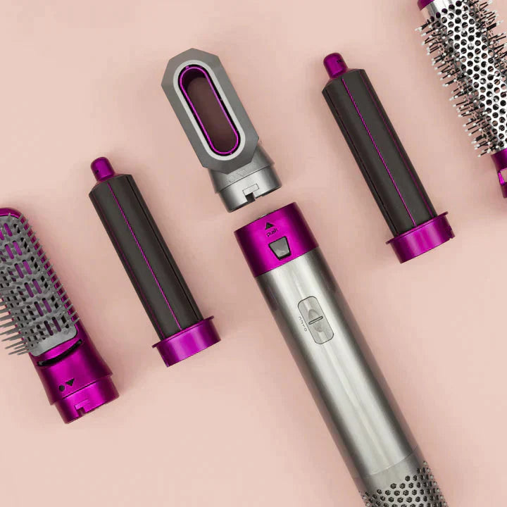 5-in-1 Professional Hot Air Styler – Ionic Hair Dryer, Volumizer, Straightener & Curling Tool