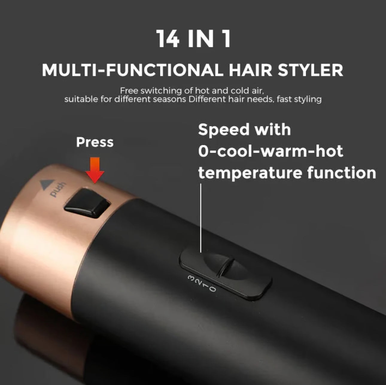 Professional Hair Salon 14-in-1 Hot Air Brush Styler – 1200W